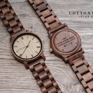 Wooden Watch Men Groom Gift from Bride Wood Watches Anniversary Gifts for Him Boyfriend Gift Gifts for Husband, Gifts for Men