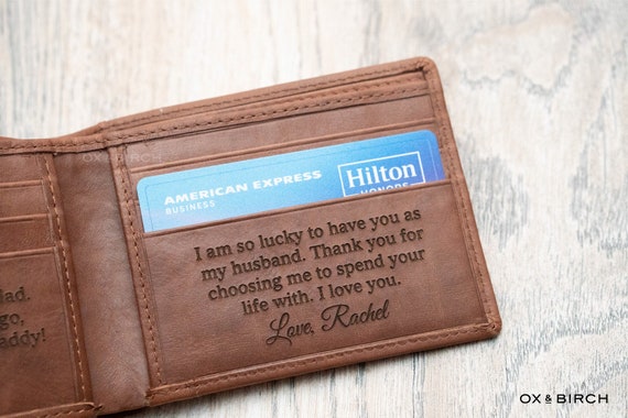 to my husband engraved wallet