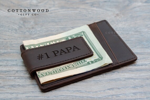 Mens Leather Wallet Leather Money Clip Engraved Money Clip Etsy - image 0