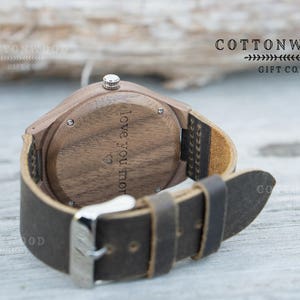 Mens Wooden Watches, Engraved Christmas Gifts For Men Personalized, Groomsman Gift for Him, 5th Anniversary, High School College Graduation image 5