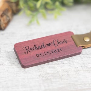 5th Anniversary Engraved Wood Key Chain, Anniversary Gifts for Men, Personalized Wooden Key Chain, Wooden Anniversary Gift for Him
