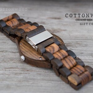 Personalized Wooden Watch for Men, Natural Wood Watch, Engraved Anniversary Father's Day Gift image 10