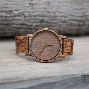 Mens Personalized Christmas Gift, Engraved Wood Watch for Him, Unique Gifts for Husband Boyfriend Dad, Personalized Anniversary Birthday image 2