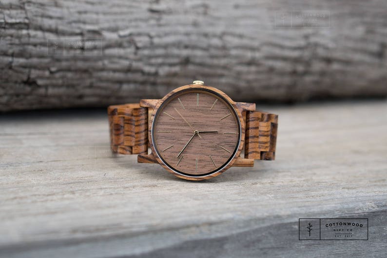 Mens Personalized Christmas Gift, Engraved Wood Watch for Him, Unique Gifts for Husband Boyfriend Dad, Personalized Anniversary Birthday image 2