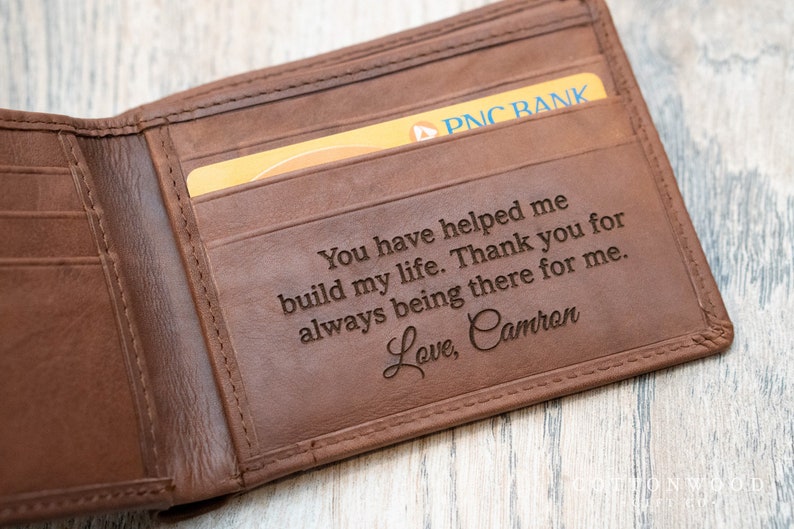Mens Personalized Wallet Graduation Gift for Him Gifts for Dad Etsy