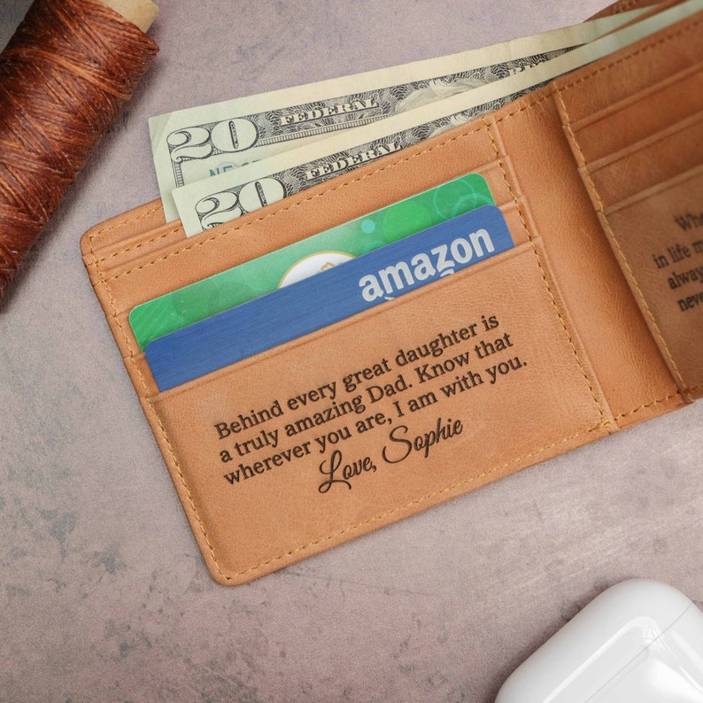 Personalized Wallet Mens, Bifold Leather Wallet, Christmas Gifts for Dad, Mens Leather Wallet, Husband Gift, RFID Mens Wallet 