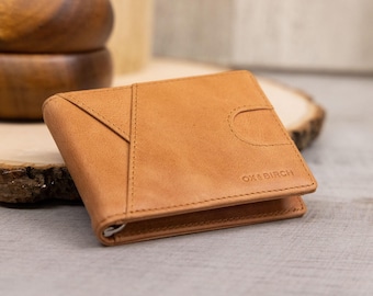 Personalized Leather Money Clip Wallet, Slim RFID Wallet