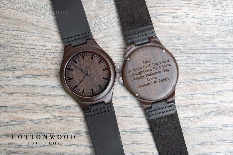 Father's Day Day Gift from Daughter, Personalized Gifts for Dad, Mens Wooden Watch, Mens Gift from Son, Mens Personalized Watches Bild 1