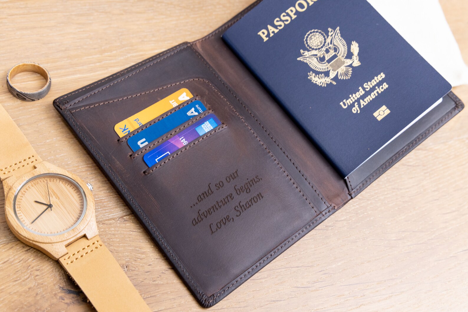 Personalized Leather RFID Passport Case Engraved Passport Etsy