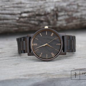 Personalized Wooden Watch for Men: Engraved Gift for Groom, Father of the Bride image 7