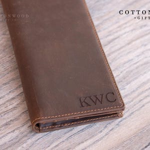 Regalo personalizado para el día del padre para el esposo, billetera larga de cuero para hombre, regalo de aniversario para él, regalo para el novio, billetera para hombre
