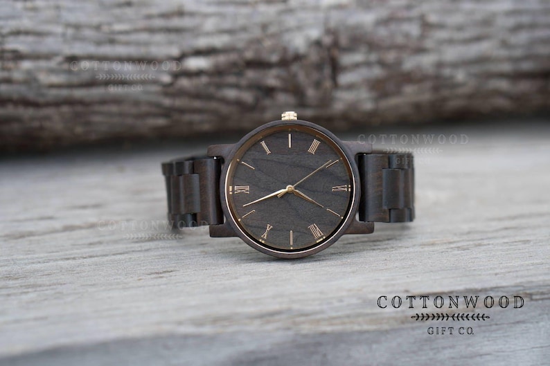 Personalized Wooden Watch for Men: Engraved Gift for Groom, Father of the Bride image 3
