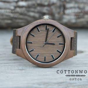 Mens Wooden Watches, Engraved Christmas Gifts For Men Personalized, Groomsman Gift for Him, 5th Anniversary, High School College Graduation image 3