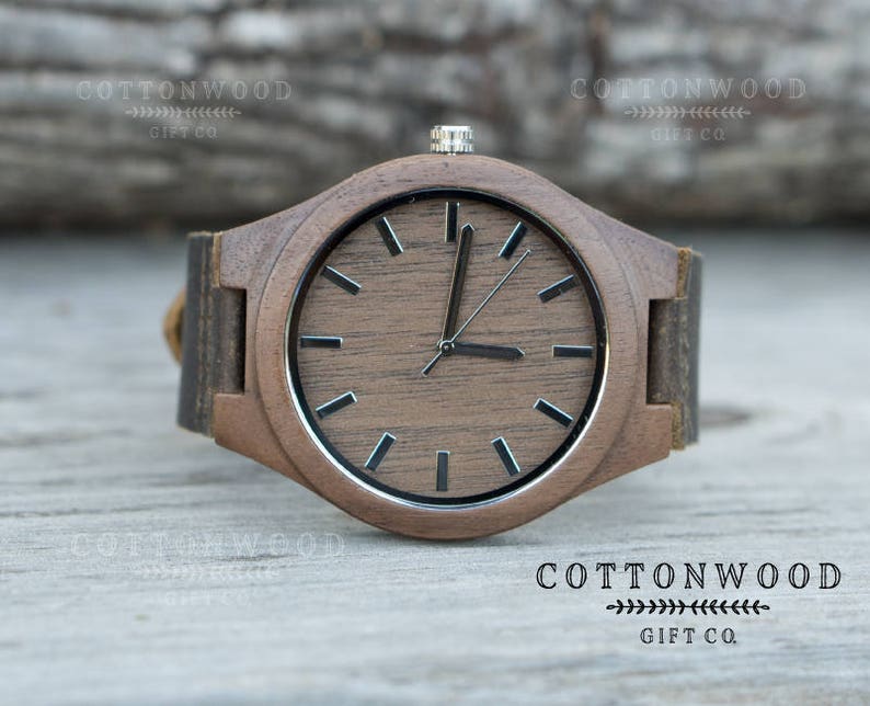 Mens Wooden Watches, Engraved Christmas Gifts For Men Personalized, Groomsman Gift for Him, 5th Anniversary, High School College Graduation image 3