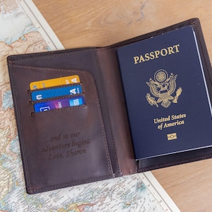 Genuine Leather Passport Holder, Passport Cover, Passport Wallet for Men, Personalized Passport Holder, Travel Gifts for Him, Passport Case