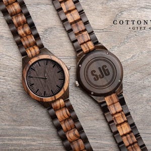 Personalized Wooden Watch for Men, Natural Wood Watch, Engraved Anniversary Father's Day Gift image 7