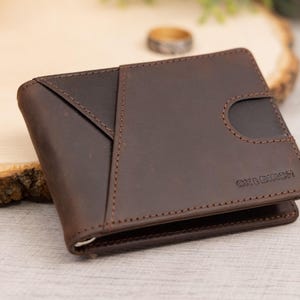 Billetera de cuero delgada personalizada para hombre, clip para billetes, regalos para hombre, regalos de aniversario para papá, clip para billetes, regalo para esposo, billetera RFID para hombre