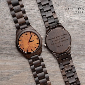 Unique Gifts for Boyfriend Custom Engraved Wood Watch Mens Personalized Gifts Anniversary Gift for Brother Graduation Gifts for Him