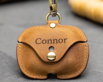 Engraved Leather AirPod Pro Case: Personalized Cowhide Cover