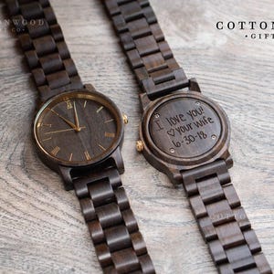 Groom Gift from Bride Father of the Groom Gift Personalized Wooden Watch Father of the Bride Gift Engraved Watch Wood Watches Groomsmen