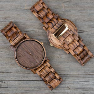 Mens Personalized Christmas Gift, Engraved Wood Watch for Him, Unique Gifts for Husband Boyfriend Dad, Personalized Anniversary Birthday image 7