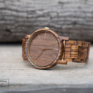 Mens Personalized Christmas Gift, Engraved Wood Watch for Him, Unique Gifts for Husband Boyfriend Dad, Personalized Anniversary Birthday image 4