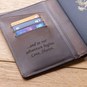 Personalized Leather Gifts for Men, Leather Passport Holder, Travel Gifts for Him, RFID Passport Cover Engraved Passport Wallet