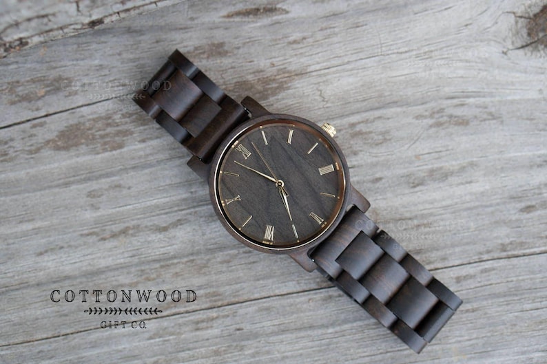 Personalized Wooden Watch for Men: Engraved Gift for Groom, Father of the Bride image 4