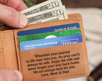 Personalized Leather Wallet, Class of 2026 Graduation Gift
