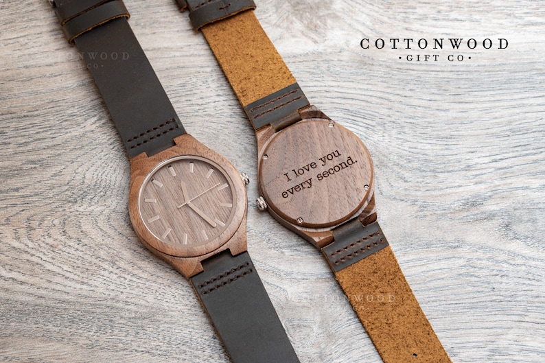 Mens Wooden Watches, Engraved Christmas Gifts For Men Personalized, Groomsman Gift for Him, 5th Anniversary, High School College Graduation image 6