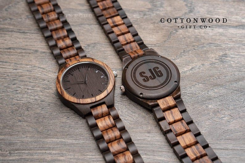 Personalized Wooden Watch for Men, Natural Wood Watch, Engraved Anniversary Father's Day Gift image 5