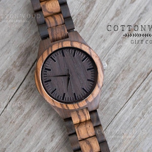 Personalized Wooden Watch for Men, Natural Wood Watch, Engraved Anniversary Father's Day Gift image 8