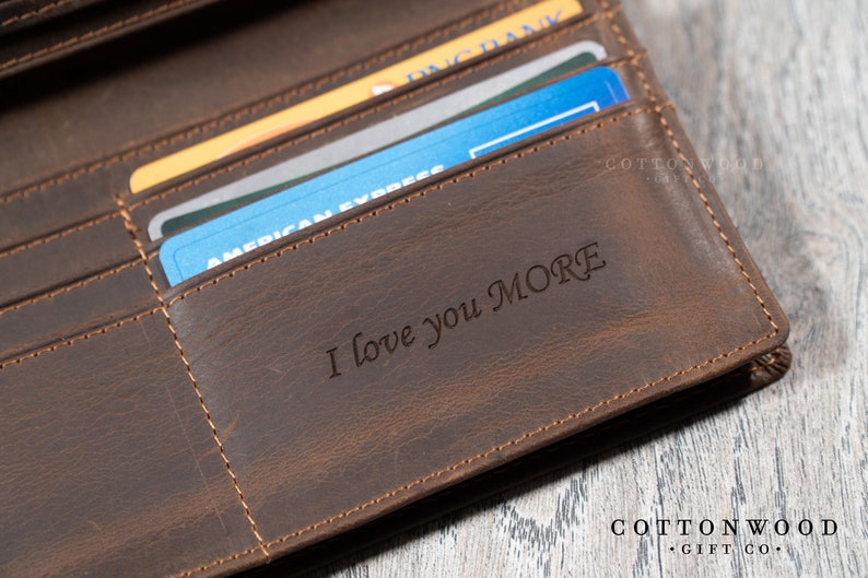 Personalized Gifts for Men Mens Long Wallet Mens Leather Wallet Personalized Wallet Leather Bifold Wallet RFID Mens Wallet Men Wallet