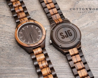 Engraved Wooden Watch Father's Day Gift for Men, Personalized Anniversary Gift