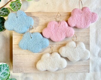 Cloud Felt Earrings | Honey Loom Designs