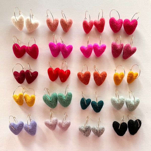 Heart Felt Earrings | Rainbow Love | Honey Loom Designs