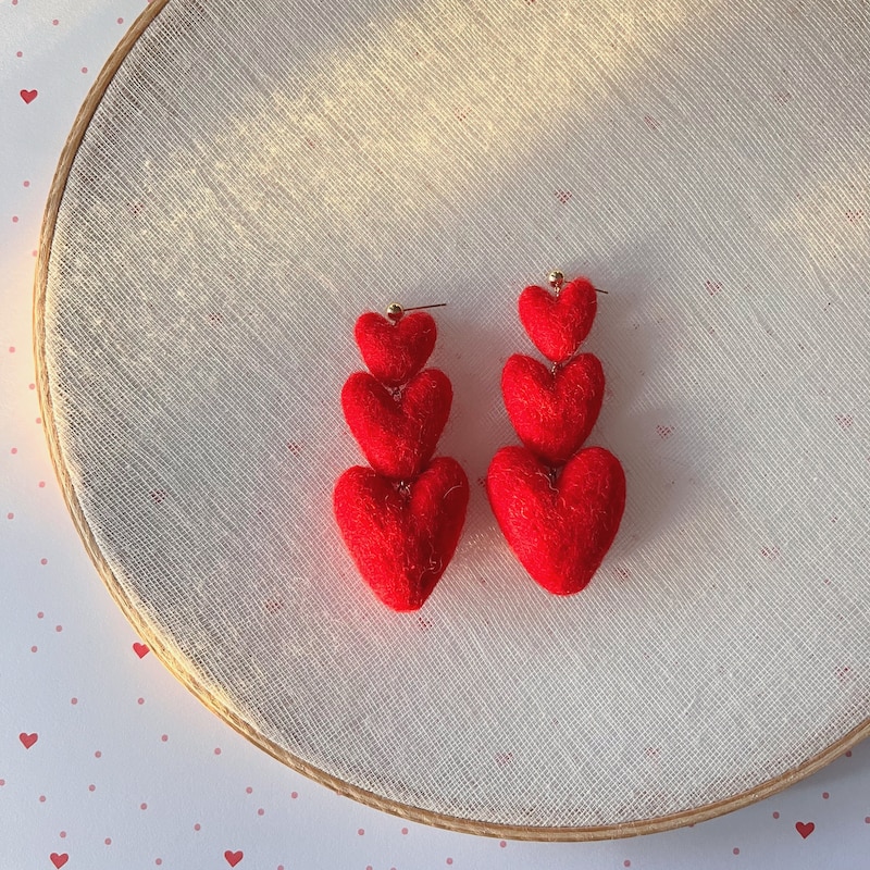 Layered Heart Earrings main image 1