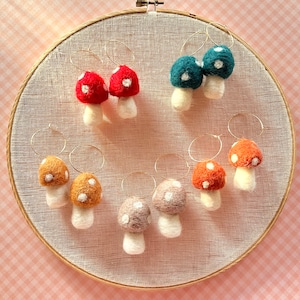 Mini Mushies Felt Earrings | Honey Loom Designs