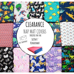 Clearance! Nap Mat Covers  - Gnomes - Motorcycles -1x19x45 Kindermat Covers -