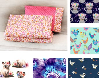Nap Mat Covers - Pillowcase (for a 12x16 pillow)- Girl Prints - for the 1x19x45”  or 5/8x19x45” mat sizes