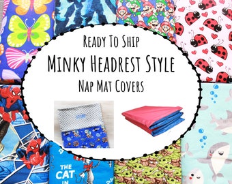 Napmat Cover w/Minky head rest -Kindermat Cover (for the 1x19x45 mats) -Preschool- Daycare - Kindergarten - Unicorn Prints