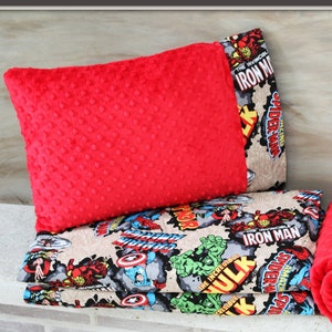 Superhero Nap Mat Cover - Pillowcase-  Spiderman - Hulk - Iron Man - Captain America