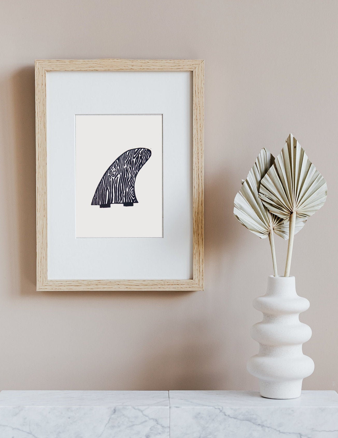 Wood Fin - Impression Lino Block Noir et Blanc