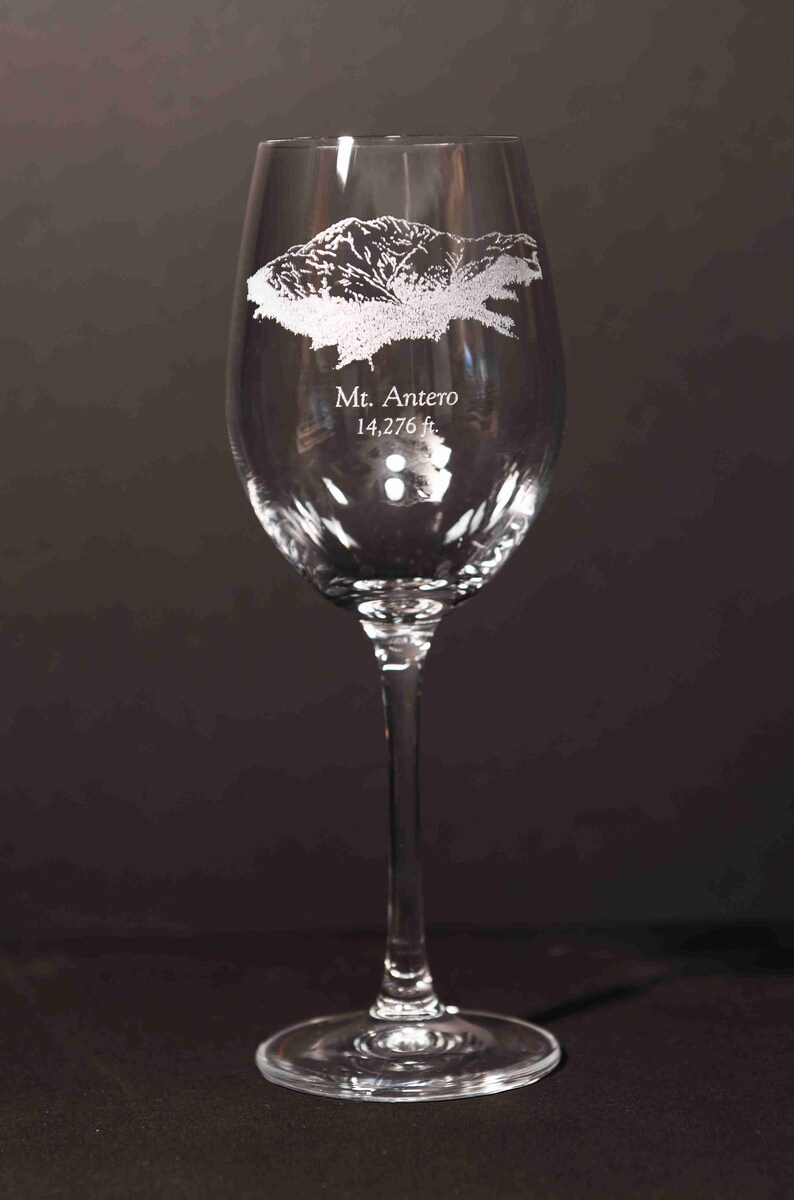 Etched Wine Glasses Colorado Mountain Etched Wine Glasses Etsy