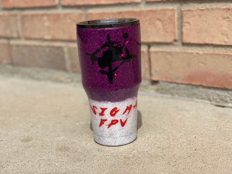 Custom FPV Drone Pilot Tumbler Glitter Dipped Tumbler Personalized Glitter Tumbler Personalized Tumbler Stainless Steel Tumbler