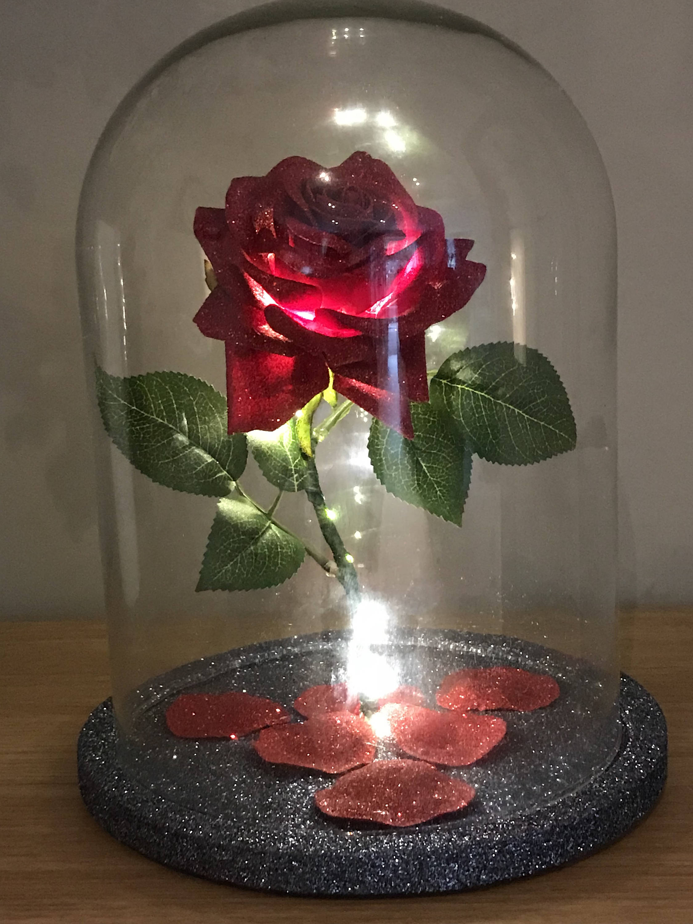 Beauty And The Beast Inspired Enchanted Rose Dome Extra Large Etsy