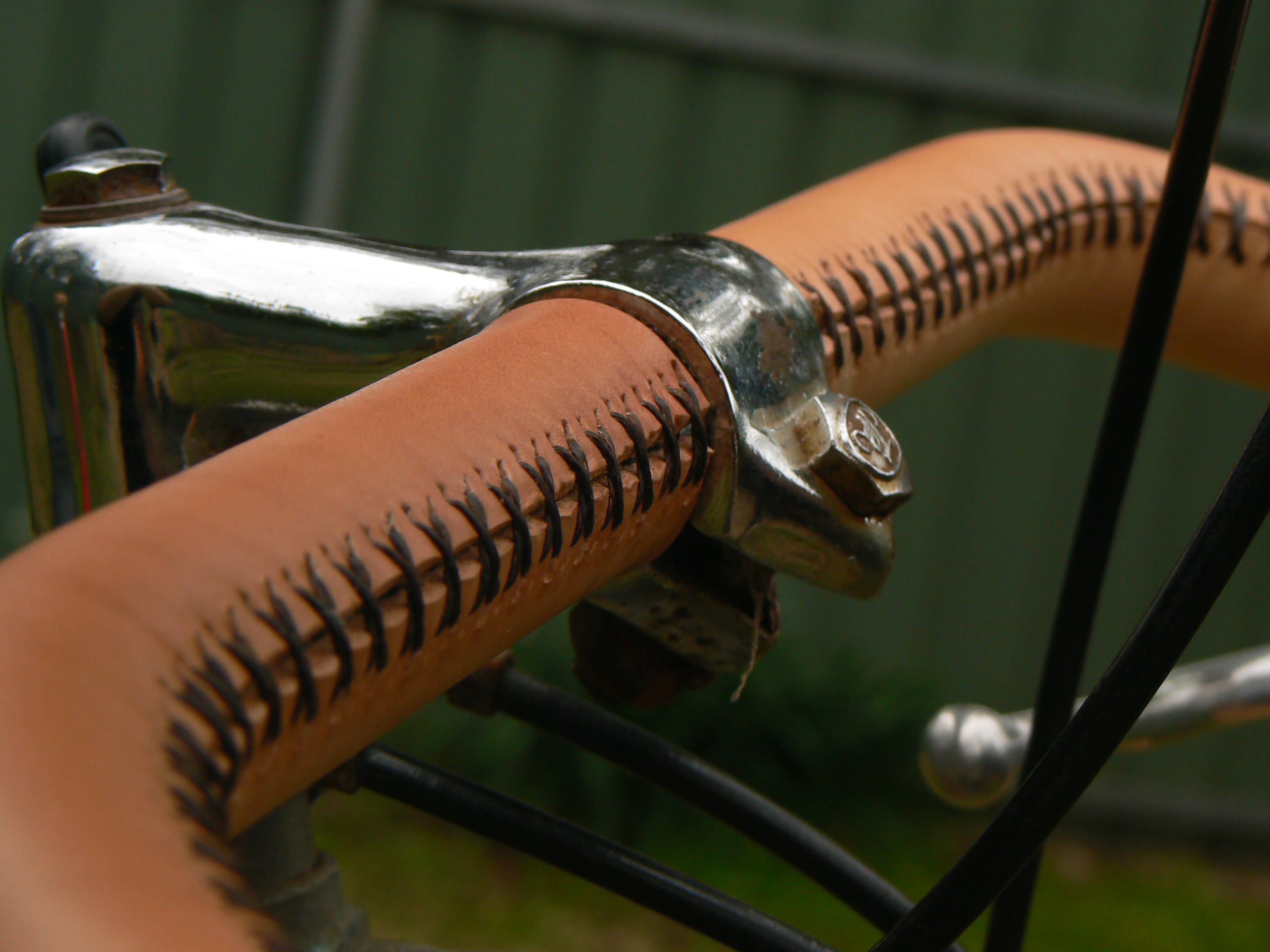 Leather bar wrap sew on handlebar bicycle tape Etsy