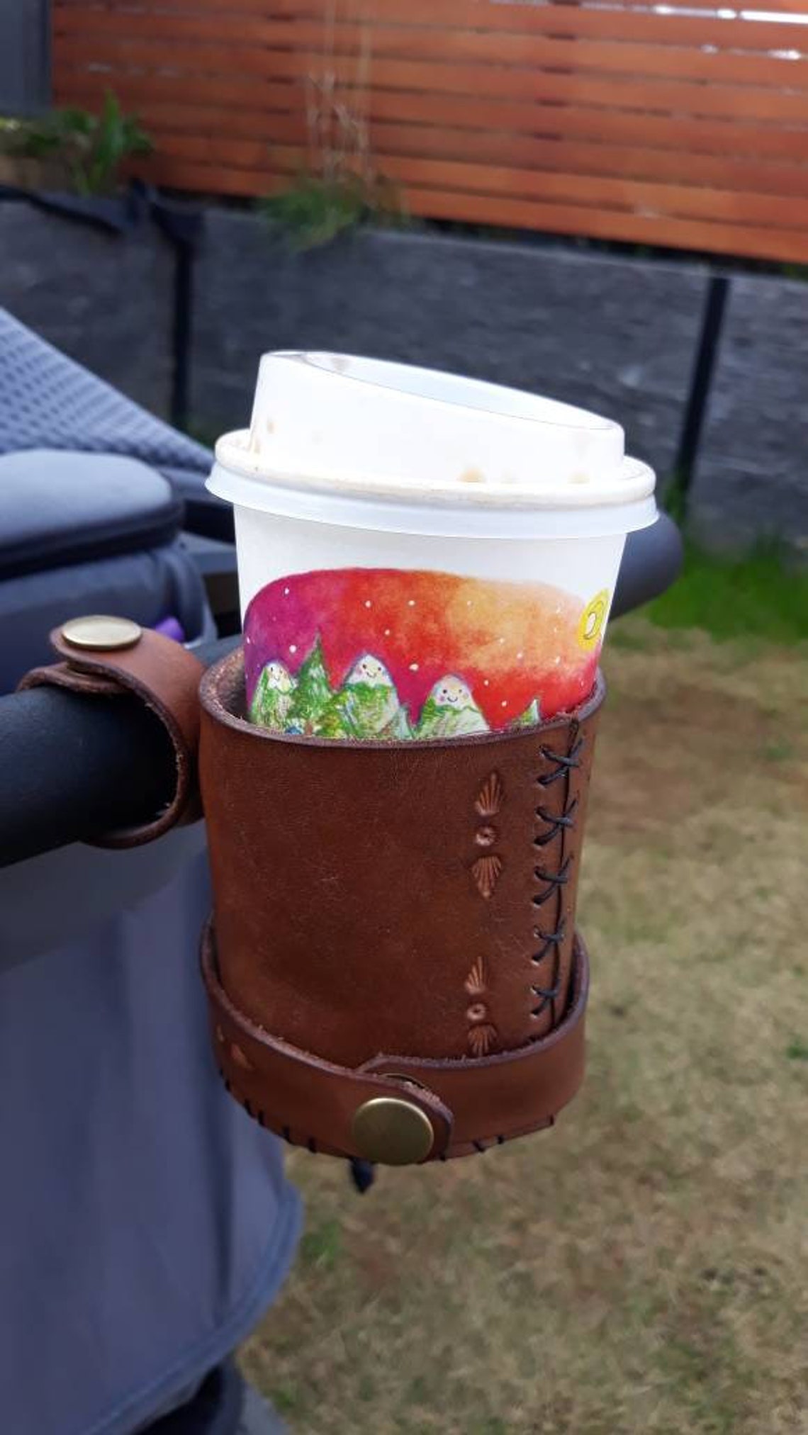 Bike Cup Holder Leather Bicycle Drink Holder Leather Bike Etsy