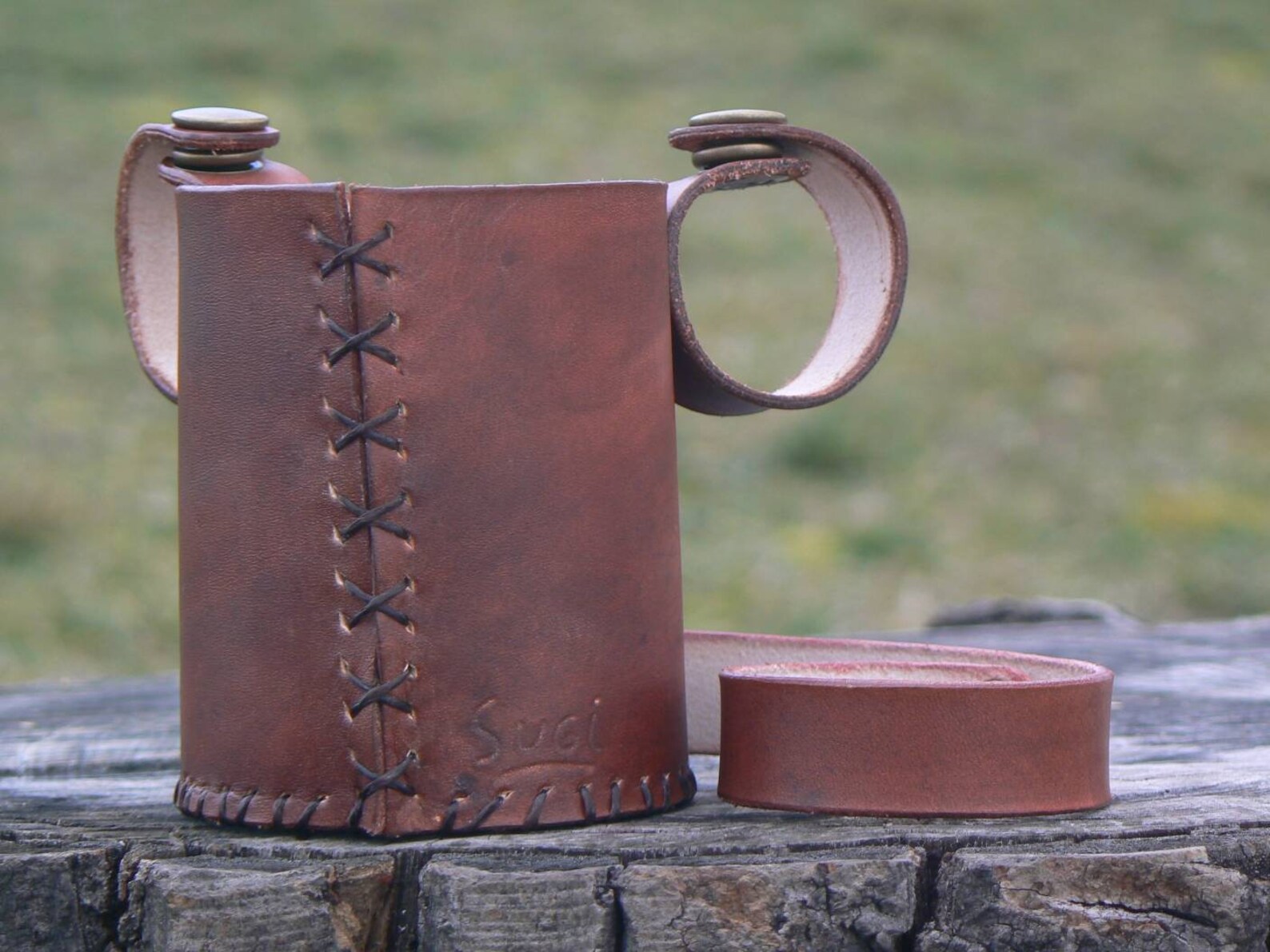 Bike Cup Holder Leather Bicycle Drink Holder Leather Bike Etsy