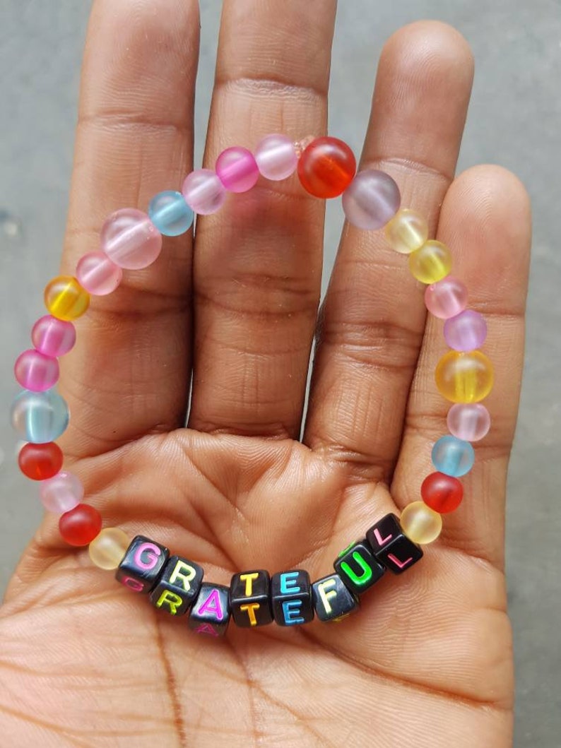 Thanksgiving Grateful bracelet Mantra Bracelet Gratitude ...